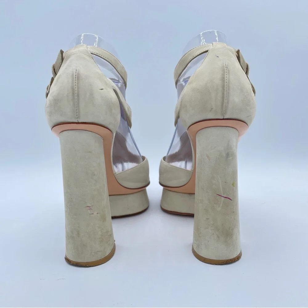 Gianvito Rossi Platform Sandals 38 Bone